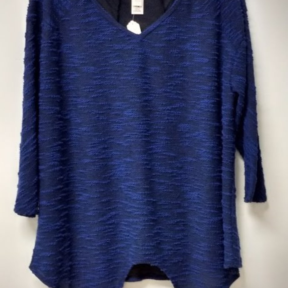Blue Shark Tooth Blouse (Plus Size)